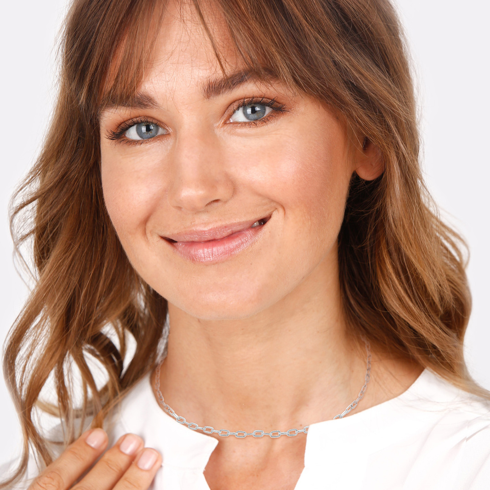 Elli PREMIUM Elli PREMIUM Collier Femme à Maillons Tendance Basic en Argent Sterling 925 Bijoux