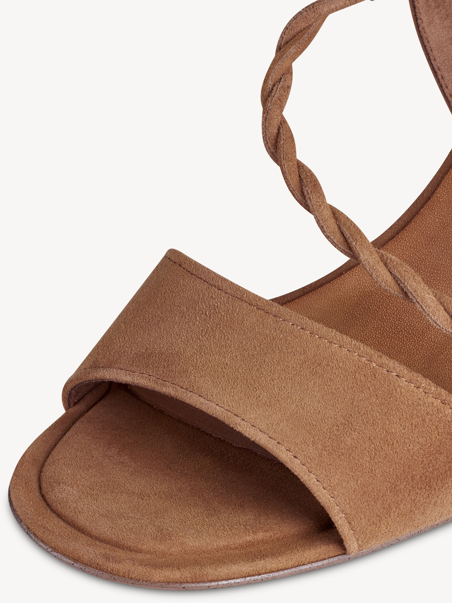 Sandale à talon en cuir - marron