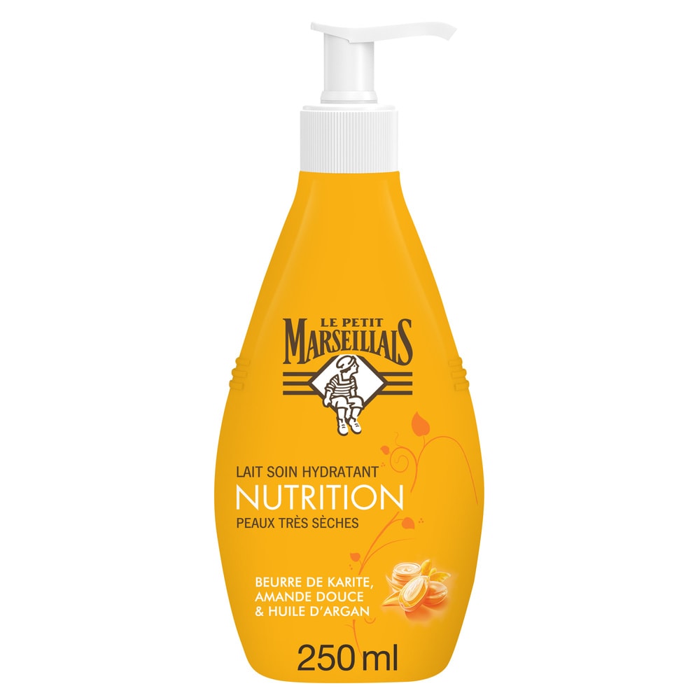 le petit marseillais Lait Corps Hydratant, Beurre de Karité,Amande et Huile d'Argan, 250ml Lait corps