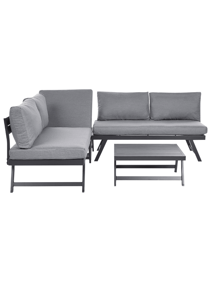 Beliani 2-tlg Lounge Set COCCORINO in Grau/Schwarz günstig kaufen onesize