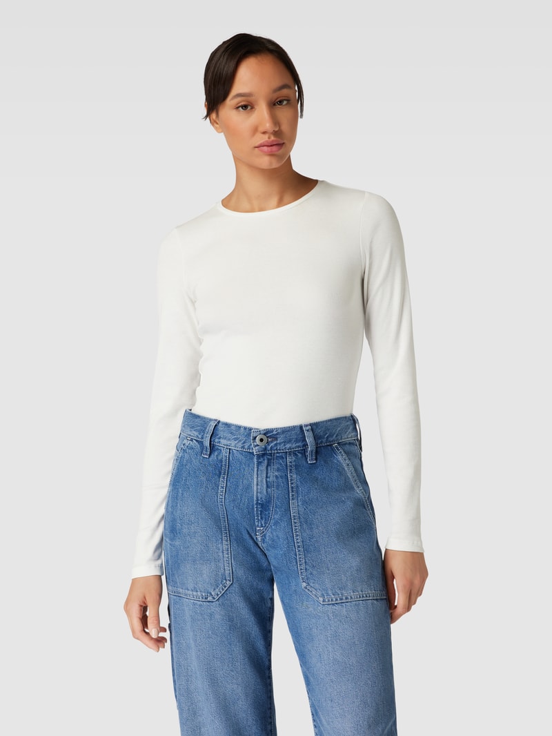 Longsleeve mit Rundhalsausschnitt in offwhite
