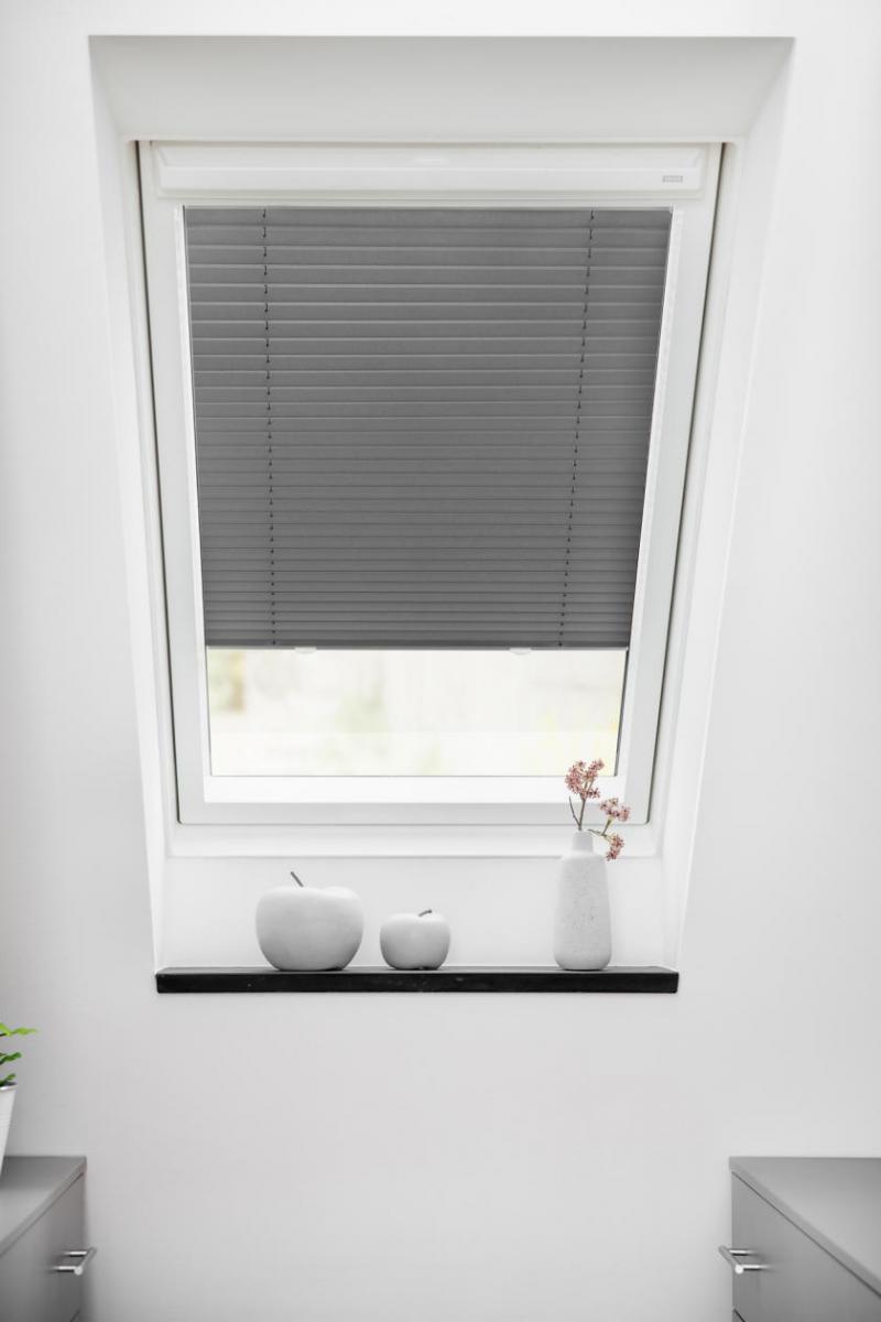 Lichtblick Dachfenster Plissee - Grau 36,3 x 80 cm