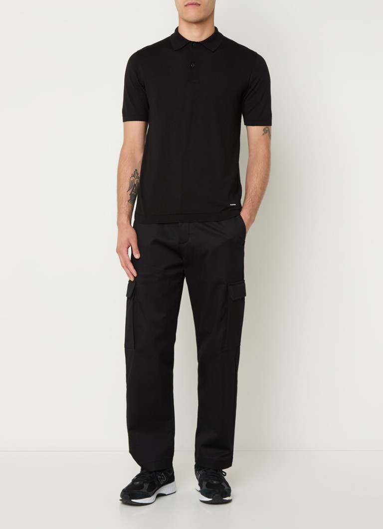 Polo Calvin Klein de malha fina e corte regular em mistura de seda