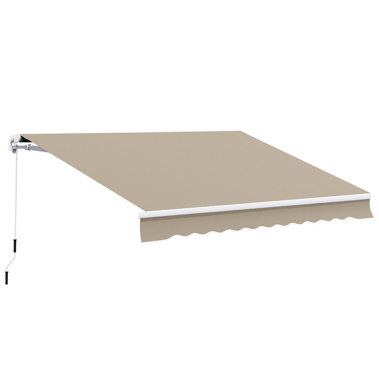 Outsunny Markise Alu-Markise Aluminium-Gelenkarm-Markise 3x4m Sonnenschutz Balkon Beige