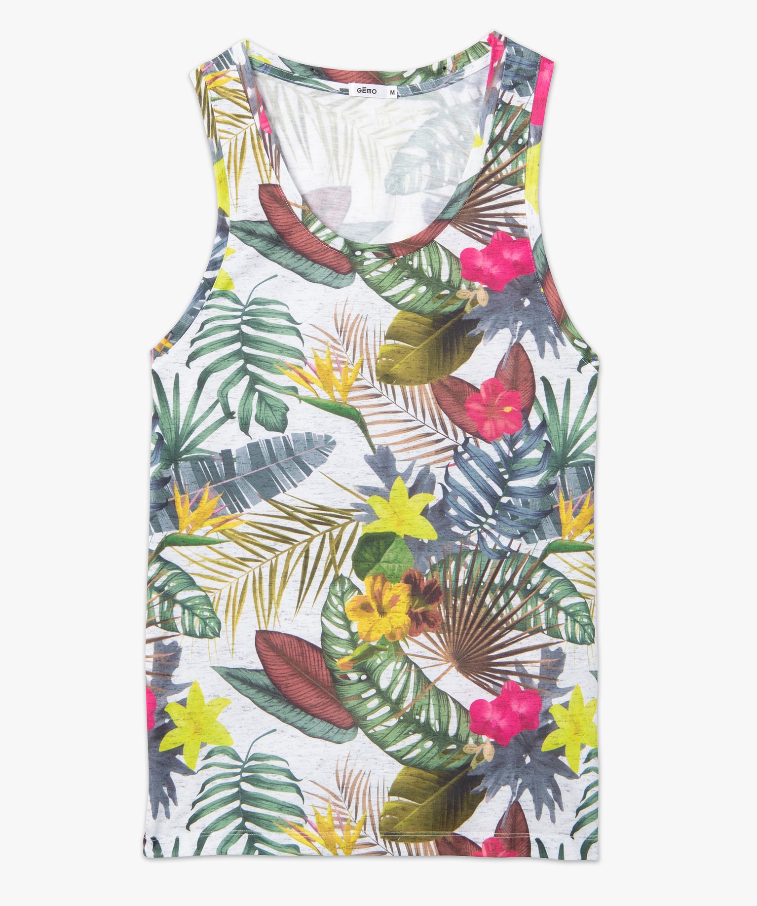 Débardeur homme à motifs fleuris noir | GEMO