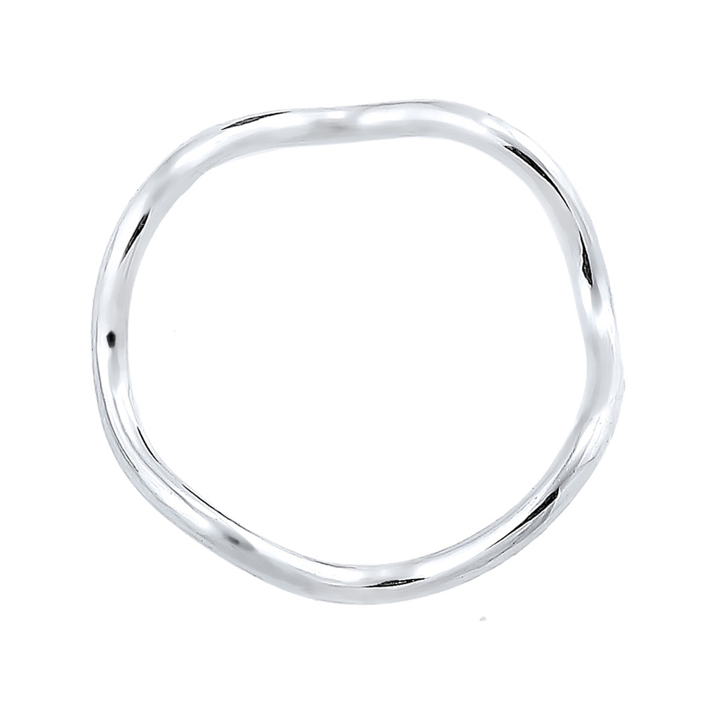 Elli Elli Bague Femmes Vagues Minimaliste Géo Tendance en Argent Sterling 925 Bague