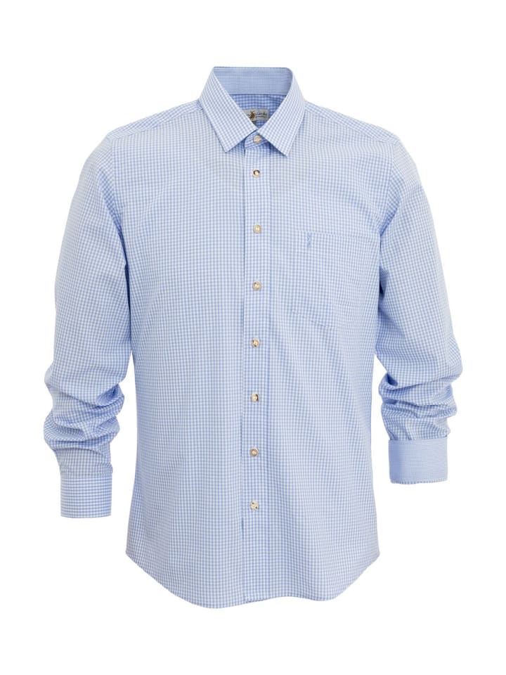 Almsach Karo-Hemd 722LK-CO in hellblau günstig kaufen