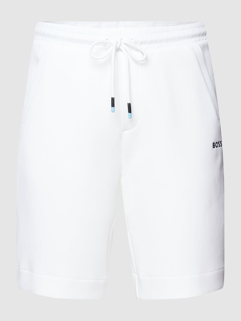 Shorts mit Tunnelzug in weiß