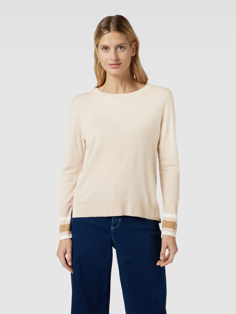Strickpullover mit Rundhalsausschnitt in sand