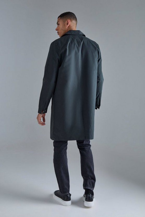 Mittellange Regenjacke mit Taschen-Detail