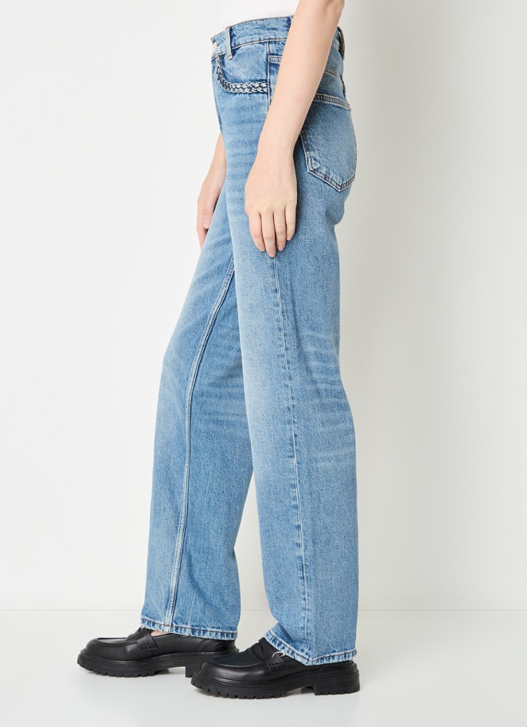 Maje high-waist straight-leg jeans with a light wash