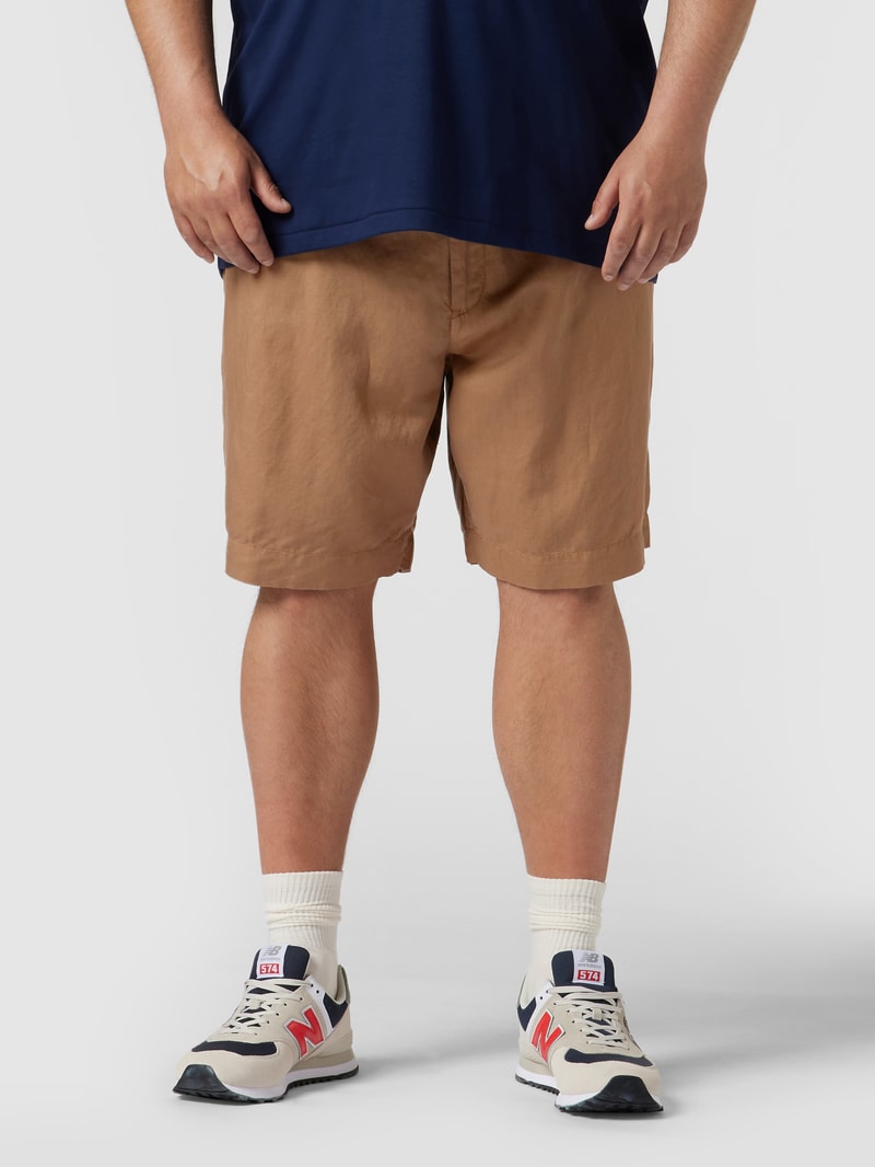 PLUS SIZE Chino-Shorts mit Leinen in khaki