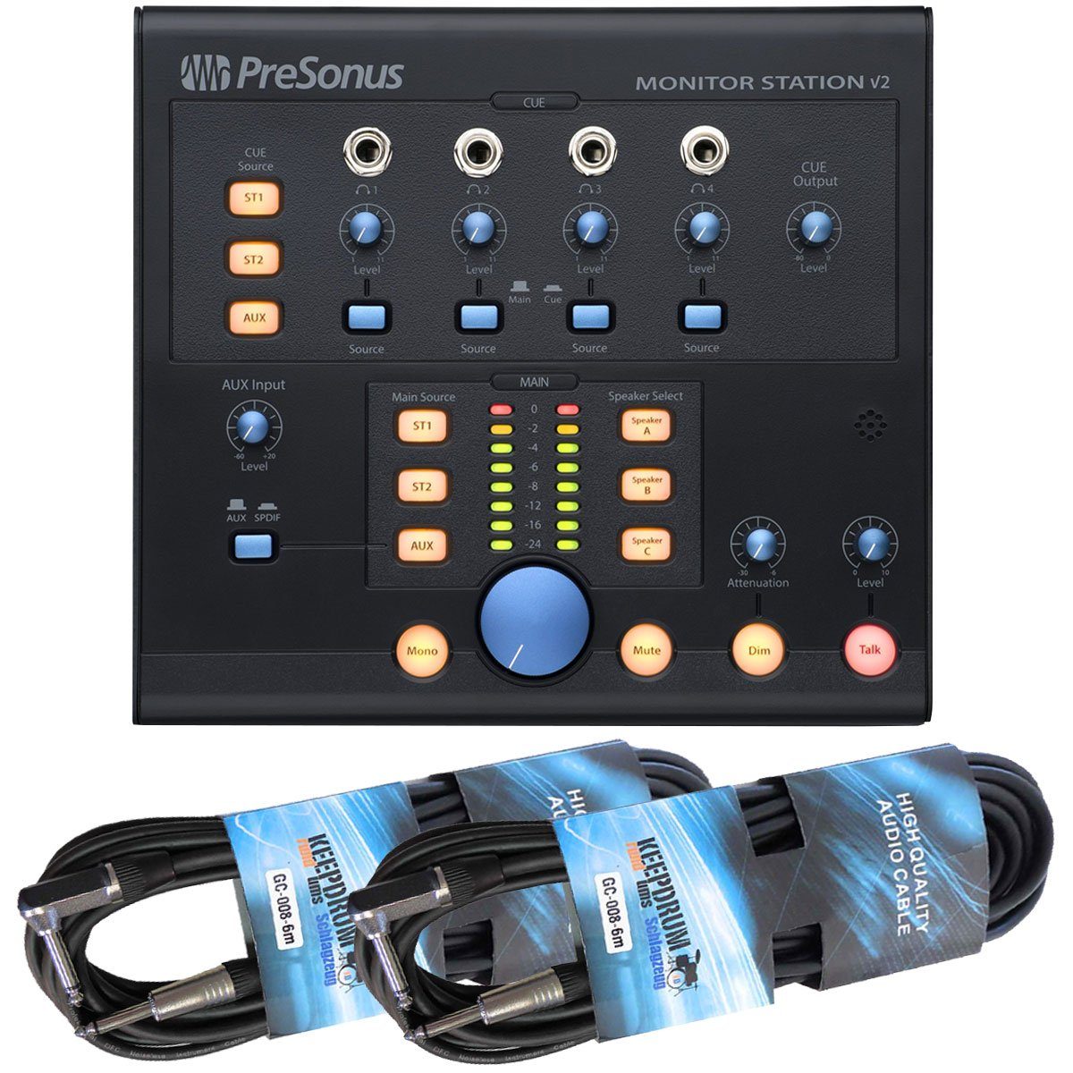 Presonus Mischpult Presonus Monitor Station V2 + 2x Klinkenkabel