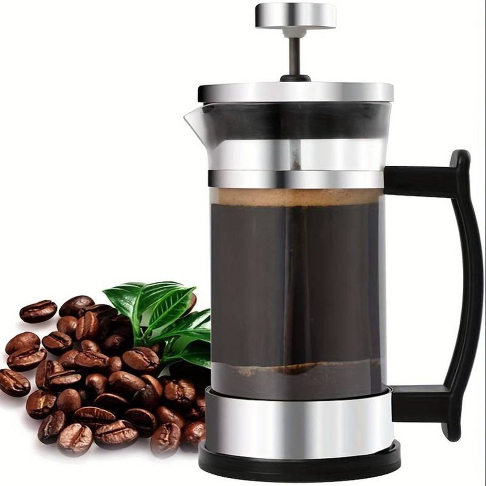 Zimtky French Press Kanne Haushaltsfilter aus Edelstahl für handgebrühte Kaffeekanne, 350ml