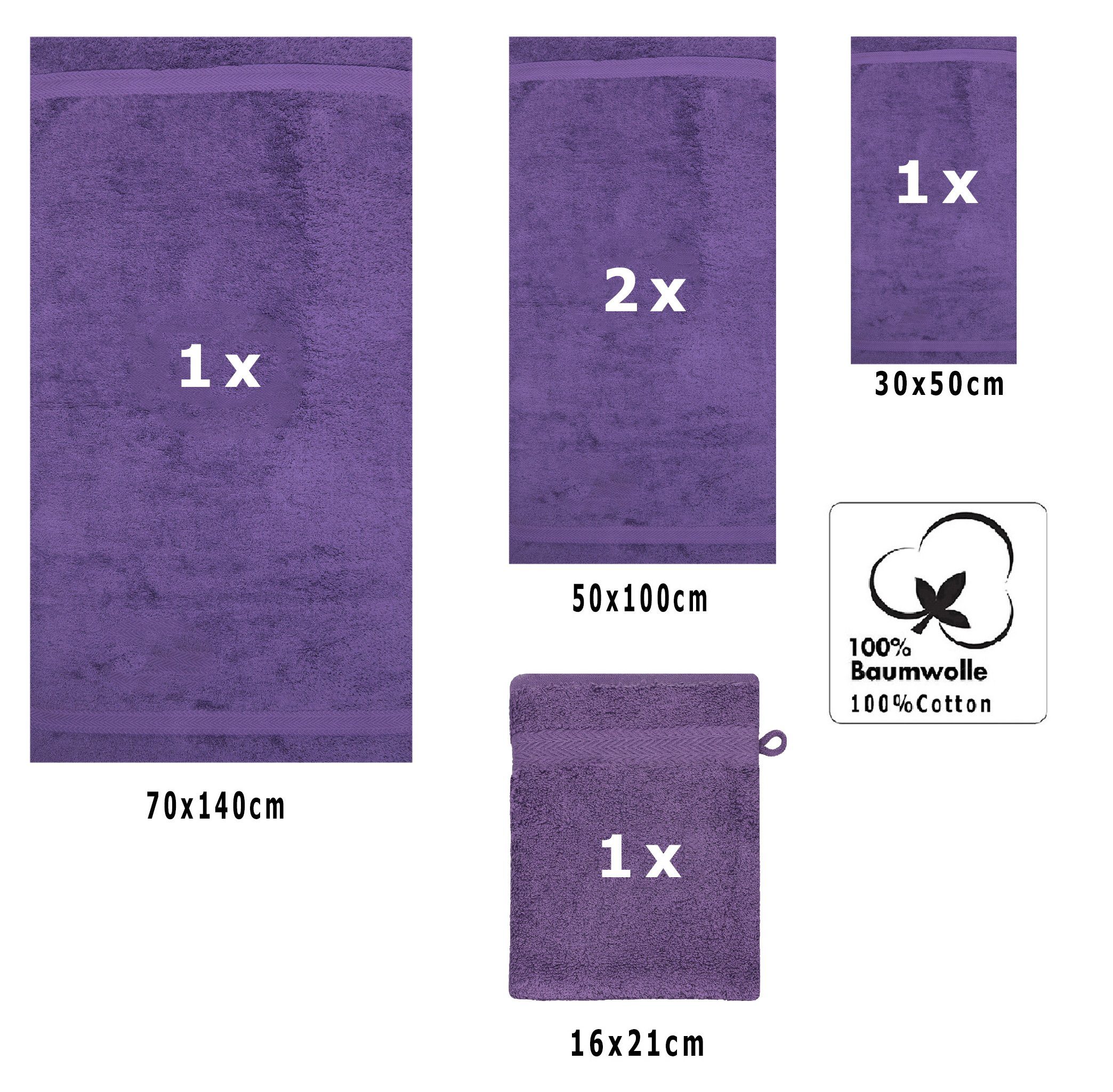 Betz Handtuch Set 5-TLG. Premium 1 Duschtuch 2 Handtücher 1 Gästetuch 1 Waschhandschuh, 100% Baumwolle