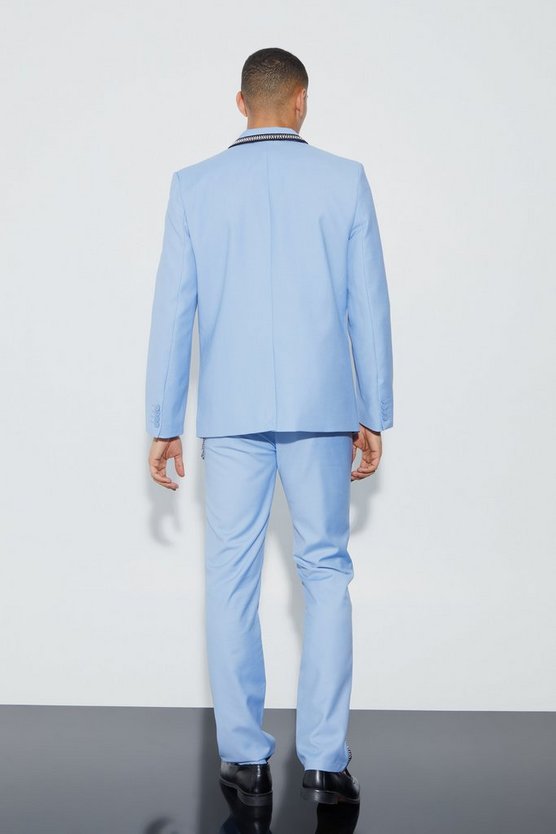 Zweireihiger lockerer Blazer mit Nieten