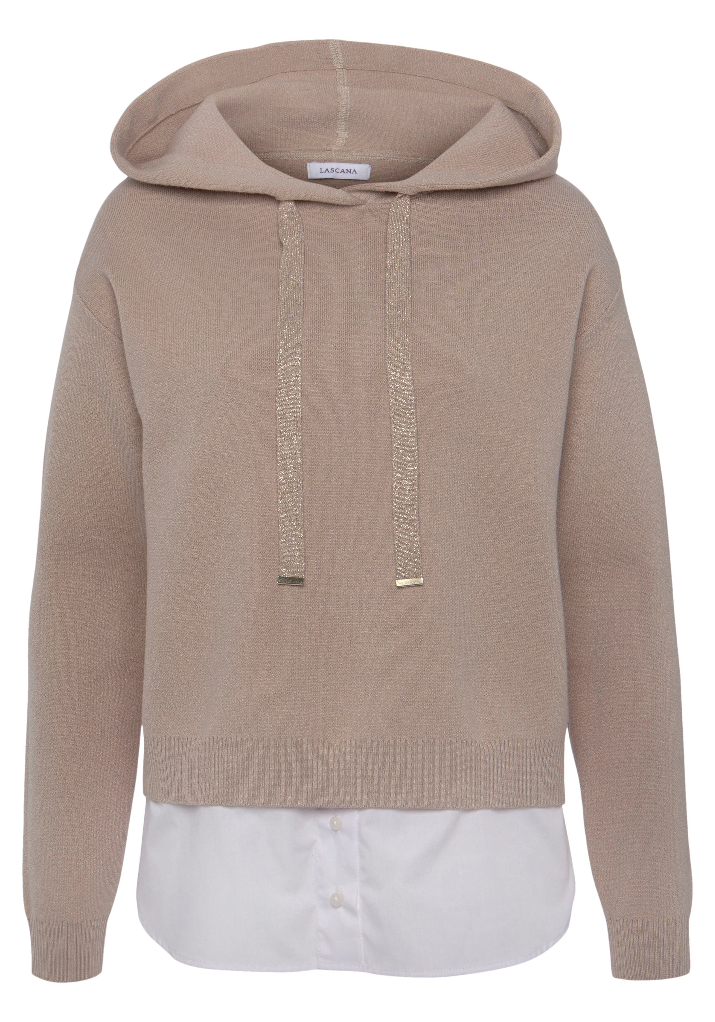 Vivance Kapuzenpullover mit abnehmbarem Bluseneinsatz