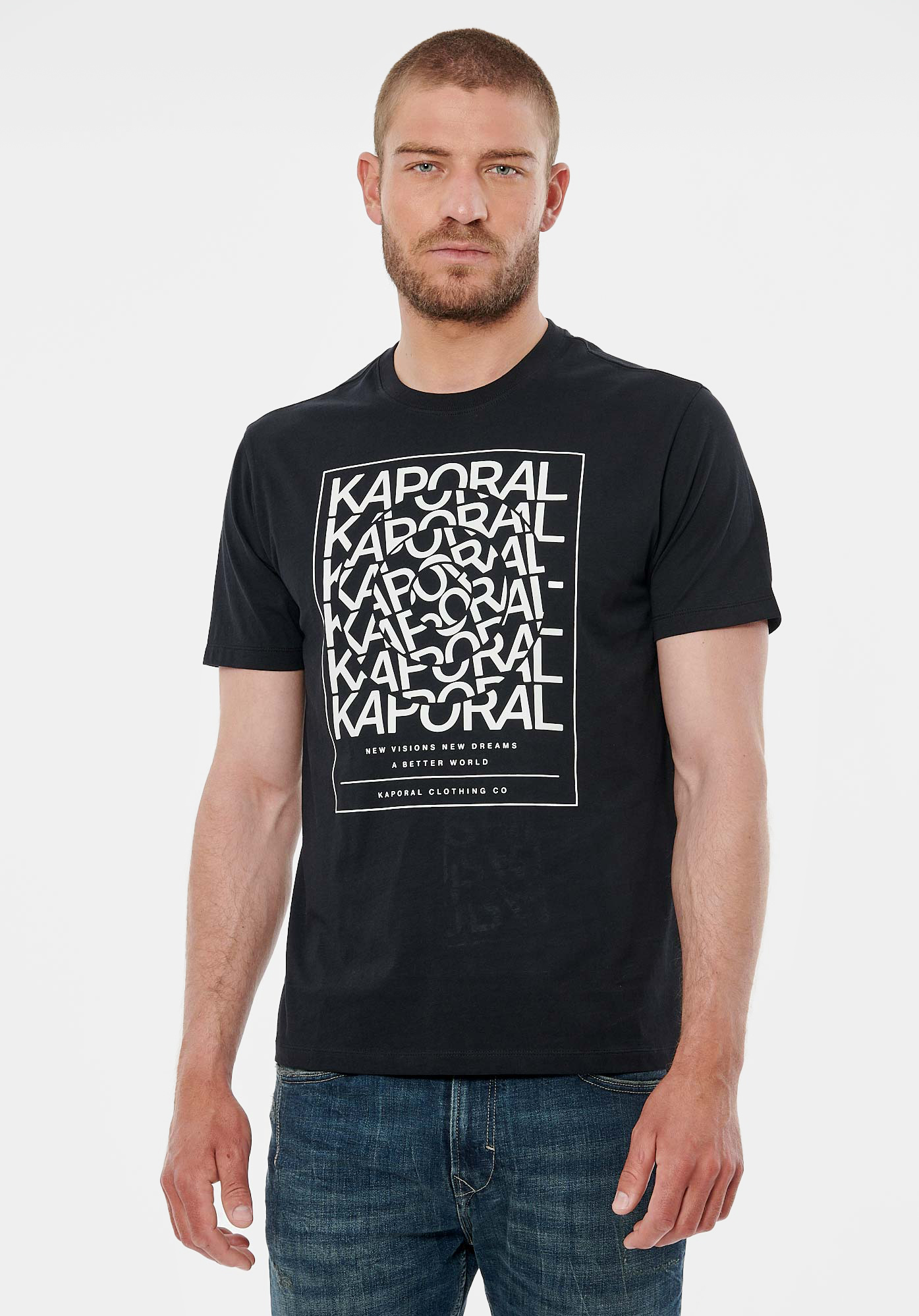 RUMO   T-shirt noir homme 100% coton bio