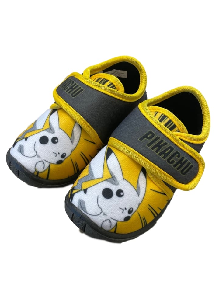 Pokémon Hausschuhe mit Pokémon Pikachu Motiv, in Grau, Klettverschluss günstig kaufen