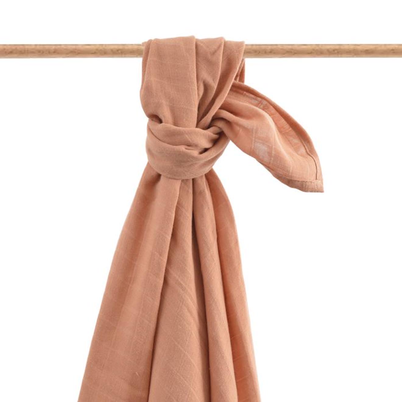 Maxi-lange en coton bio* uni Terracotta orange