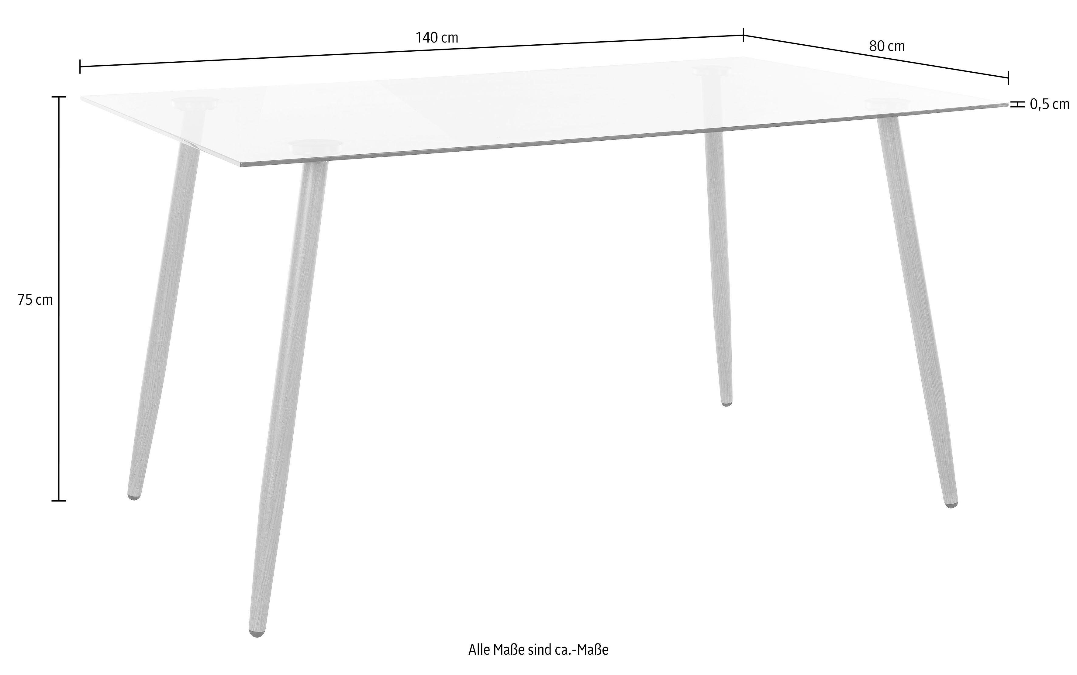 INOSIGN Glastisch Miller, Breite 140 cm