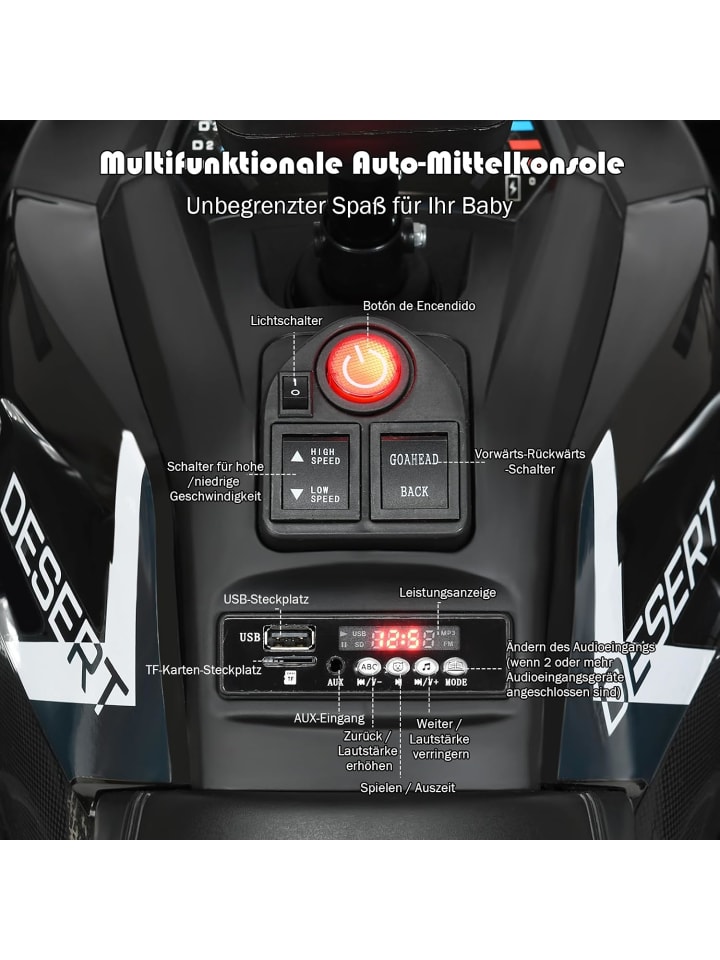COSTWAY 12V Elektro Kinderquad ab 3 Jahren in Schwarz günstig kaufen onesize
