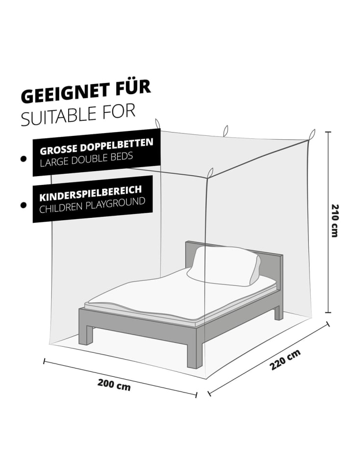 EASYmaxx LUMALAND Moskitonetz Mückennetz - Passend für Einzelbett & Doppelbett - Weiß günstig kaufen onesize