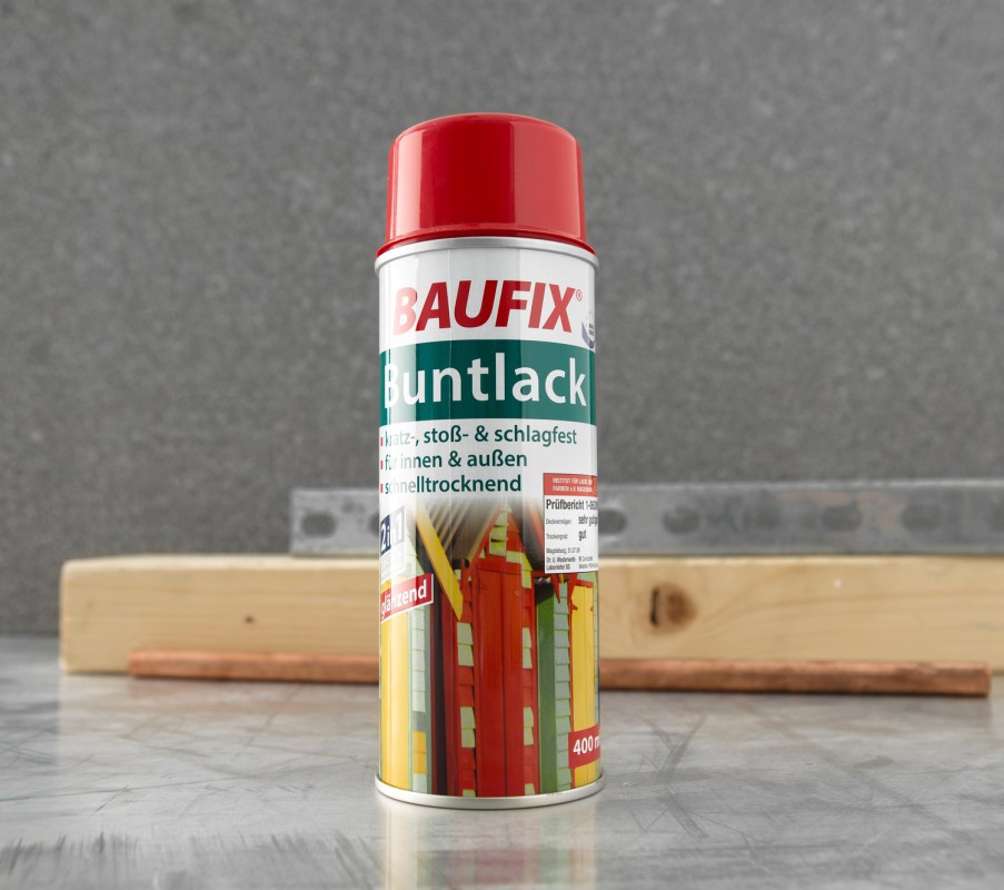 Baufix Buntlack Sprühdose Rot, 3er-Set