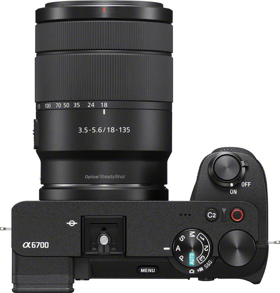 Sony Alpha ILCE-6700 + 18–135-mm-Objektiv Systemkamera (18–135-mm SEL-18135, 26 MP, Bluetooth, WLAN)