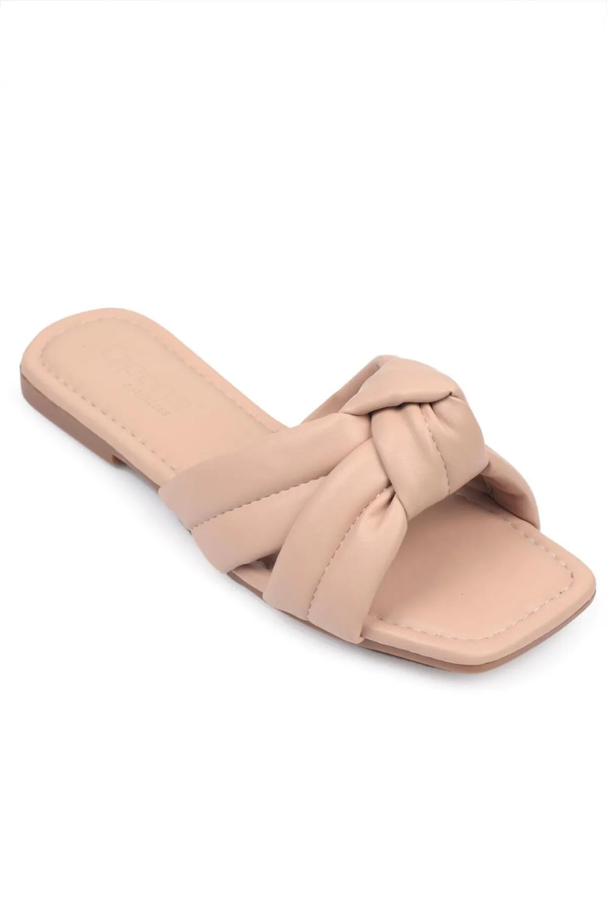Capone Outfitters  Capone Damen-Hausschuhe mit flachem Absatz in Nude