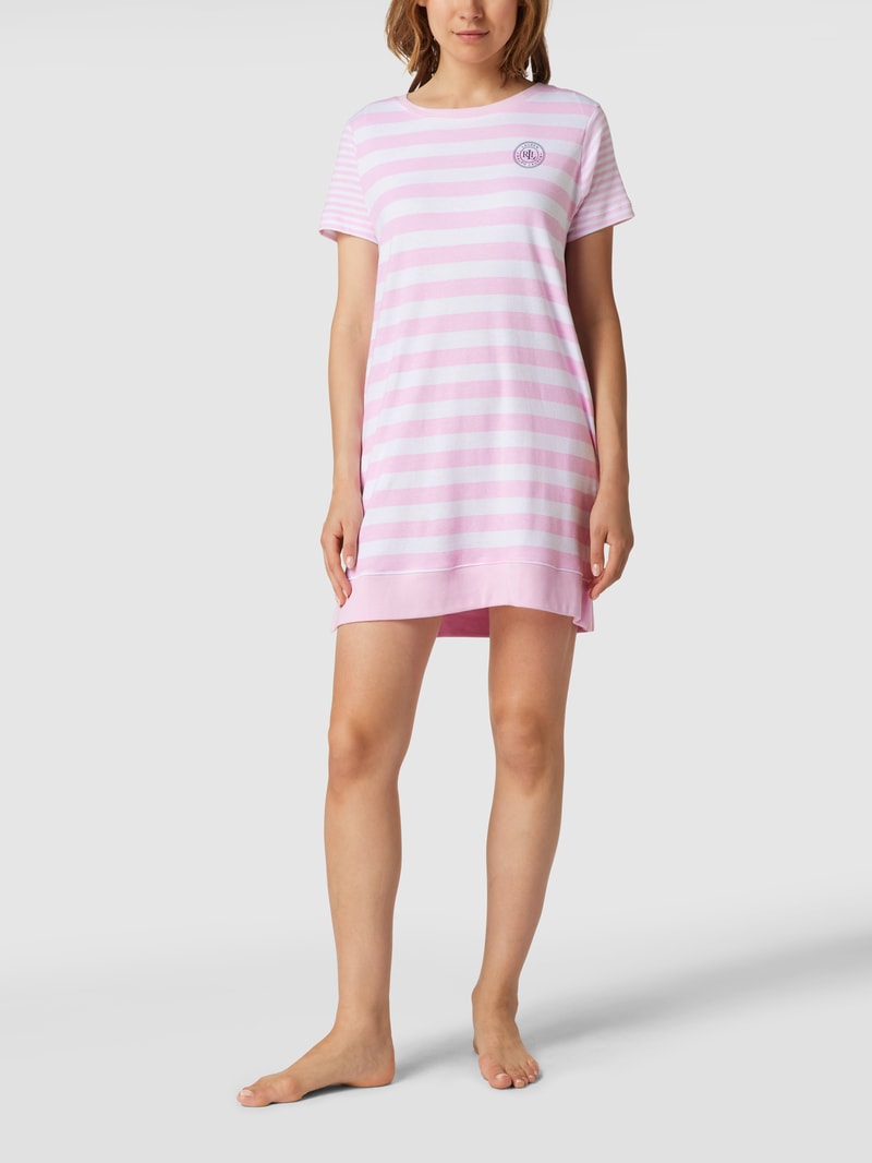 Nachthemd mit Label-Print in pink