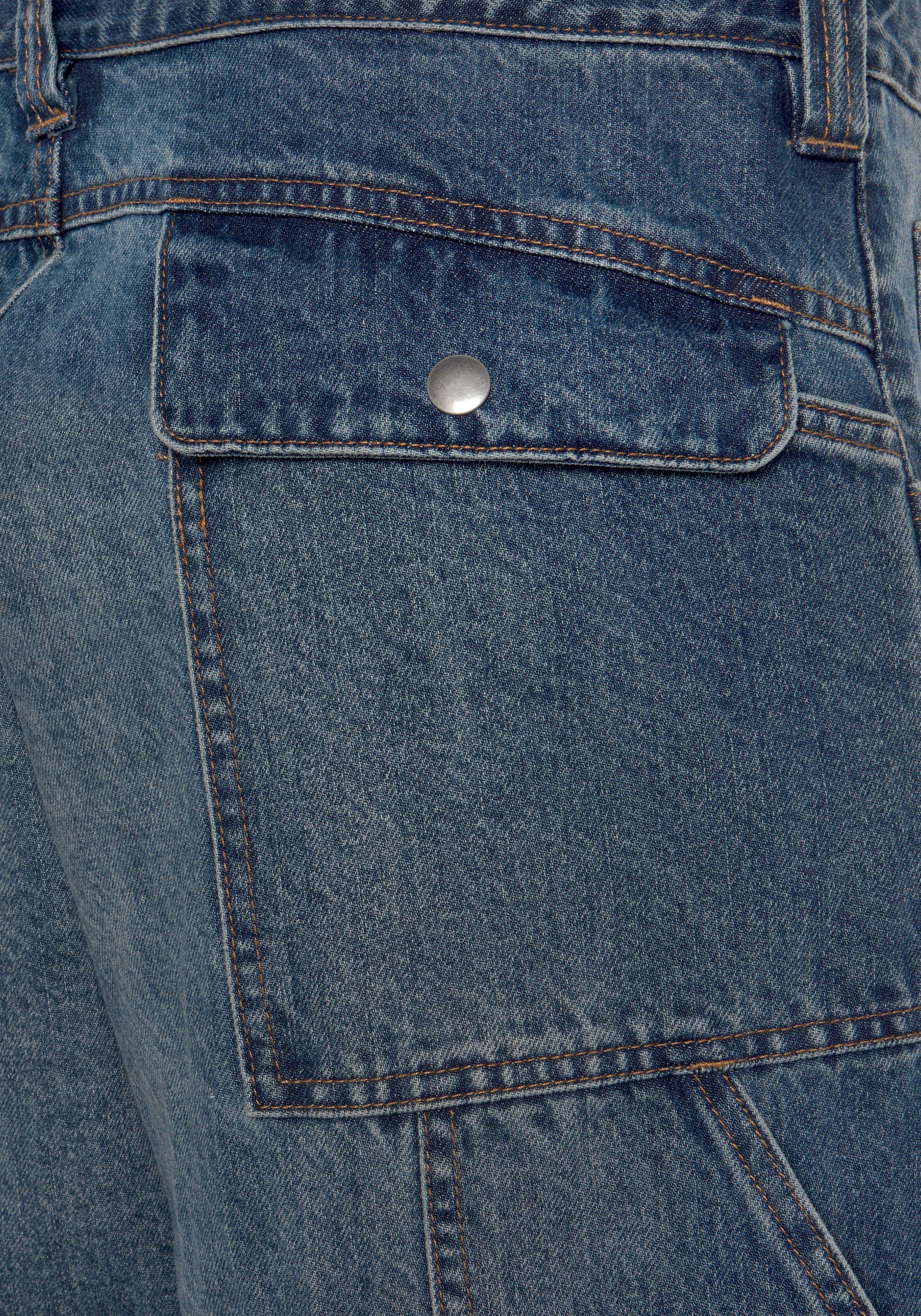 Northern Country Arbeitshose Multipocket Jeans (aus 100% Baumwolle, robuster Jeansstoff, comfort fit) mit dehnbarem Bund, mit 9 praktischen Taschen