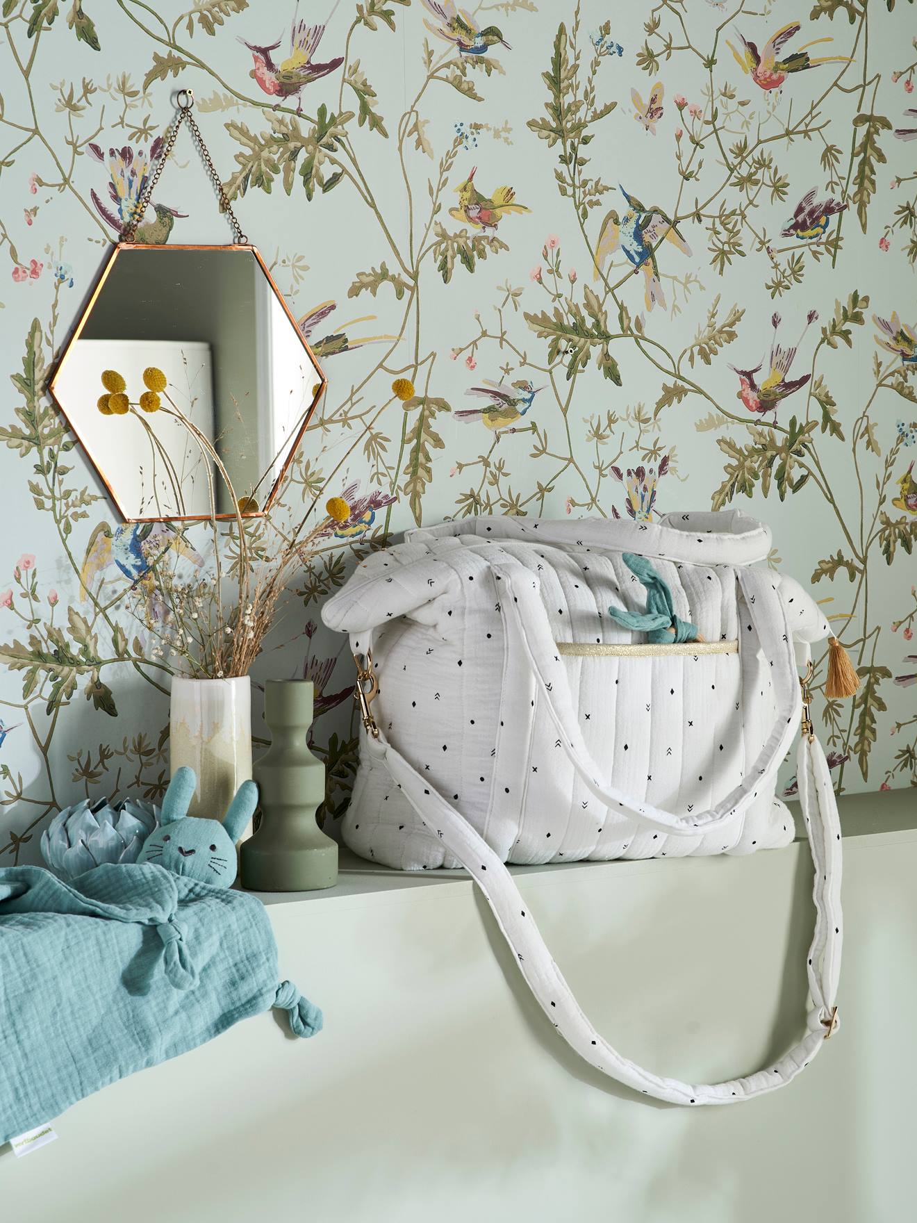 Sac à langer en gaze de coton Plume folk