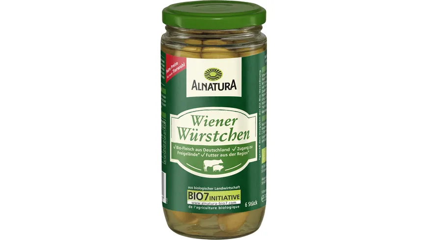 Alnatura Bio Wiener Würstchen, Glas 180 g