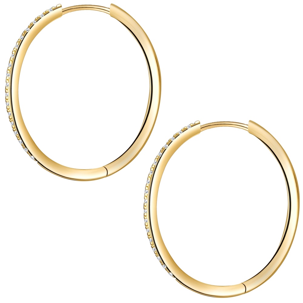 Glanzstücke München Créoles en argent Argent sterling Oxyde de zirconium (CZ) en Or jaune Boucles d'oreilles