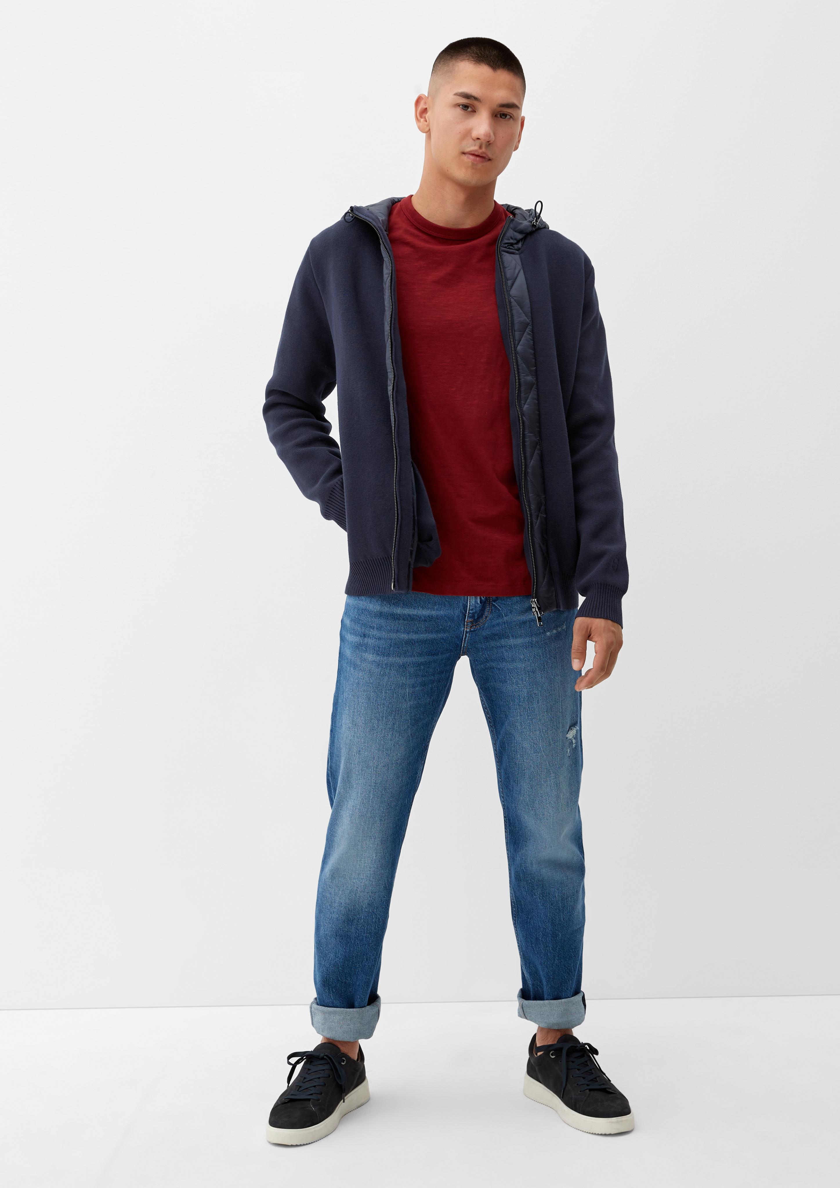 Kapuzenjacke im Materialmix  2118078-5959