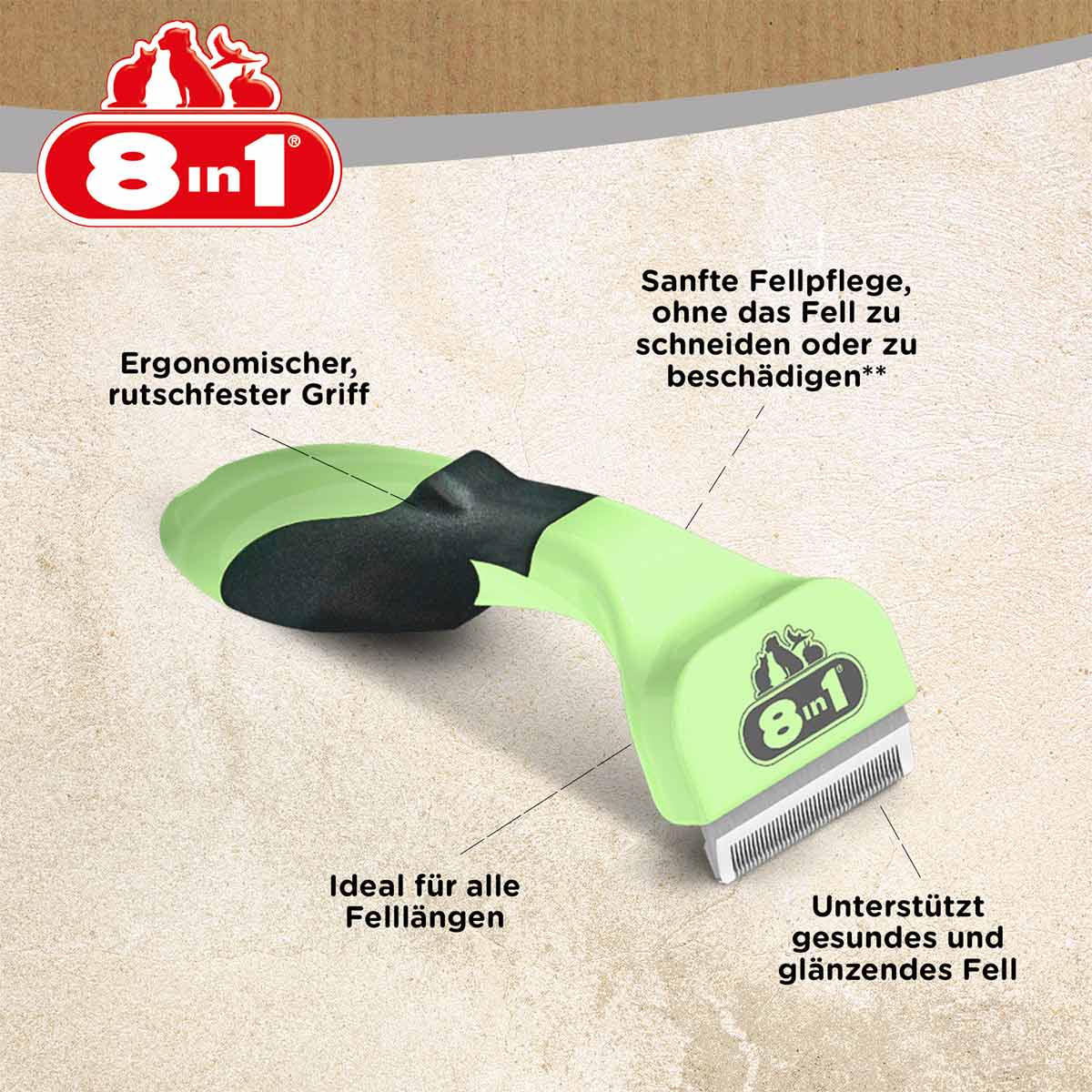 8in1 Unterfellbürste Perfect Coat DeShedder Hund S bei ZooRoyal