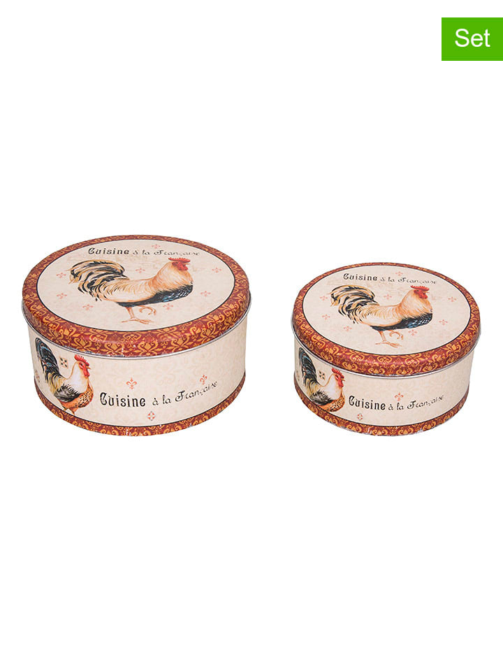 Anticline 2er-Set: Aufbewahrungsboxen in Creme/ Rot günstig kaufen onesize
