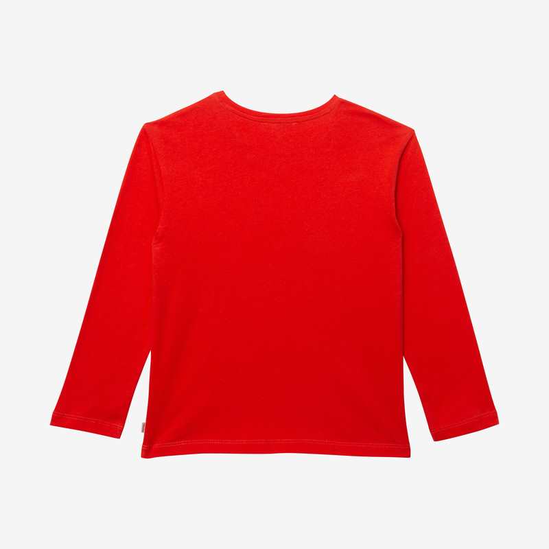 T-shirt fille brodé bouquet en coton recyclé rouge Catimini