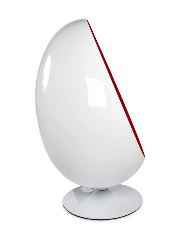 KADIMA DESIGN Wohnzimmer Eiersessel COCOON | Drehsessel 360° Rotation in Weiß-Rot günstig kaufen onesize