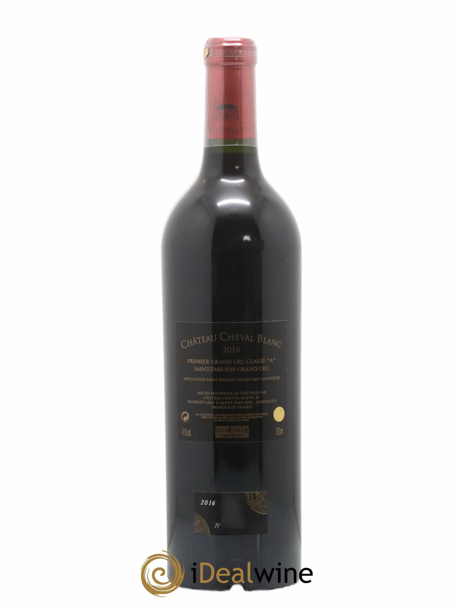 Château Cheval Blanc 1er Grand Cru Classé A  2016 - Lot de 1 Bouteille