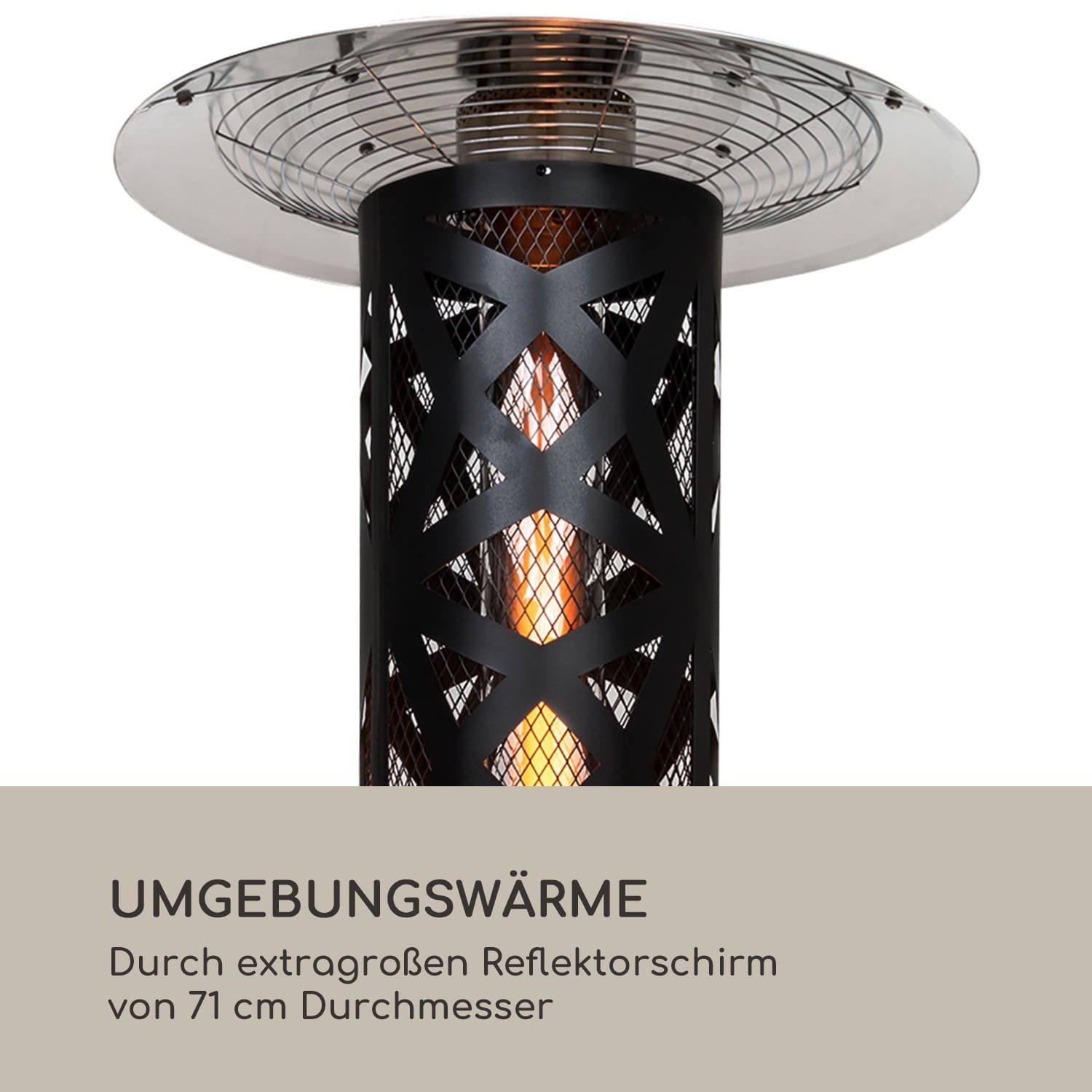 blumfeldt Terrassenstrahler Goldflame Style, 11200 W, elektrische Gasheizgerät terrassenheizstrahler Outdoor