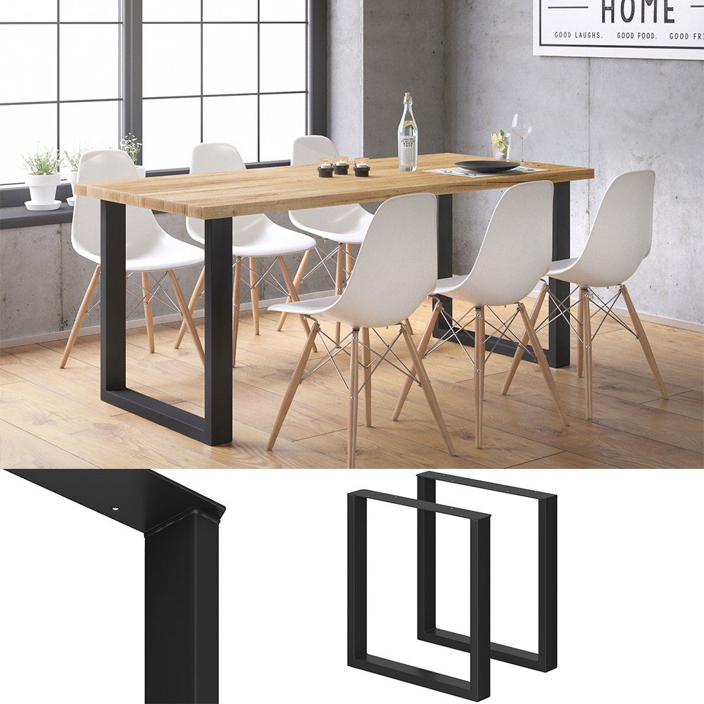 Vicco Tischbein Tischbeine Metallbeinde LOFT 72x70cm Schwarz 2-er Set