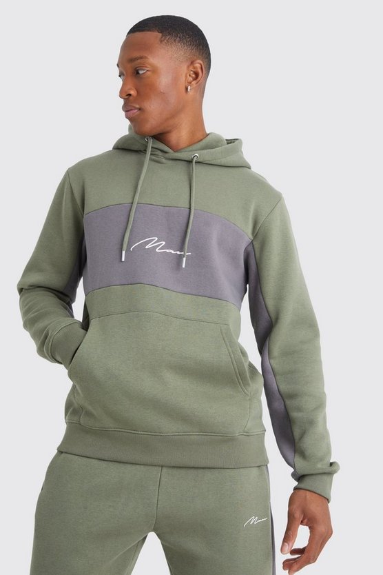 Man Signature Slim-Fit Colorblock Trainingsanzug mit Kapuze