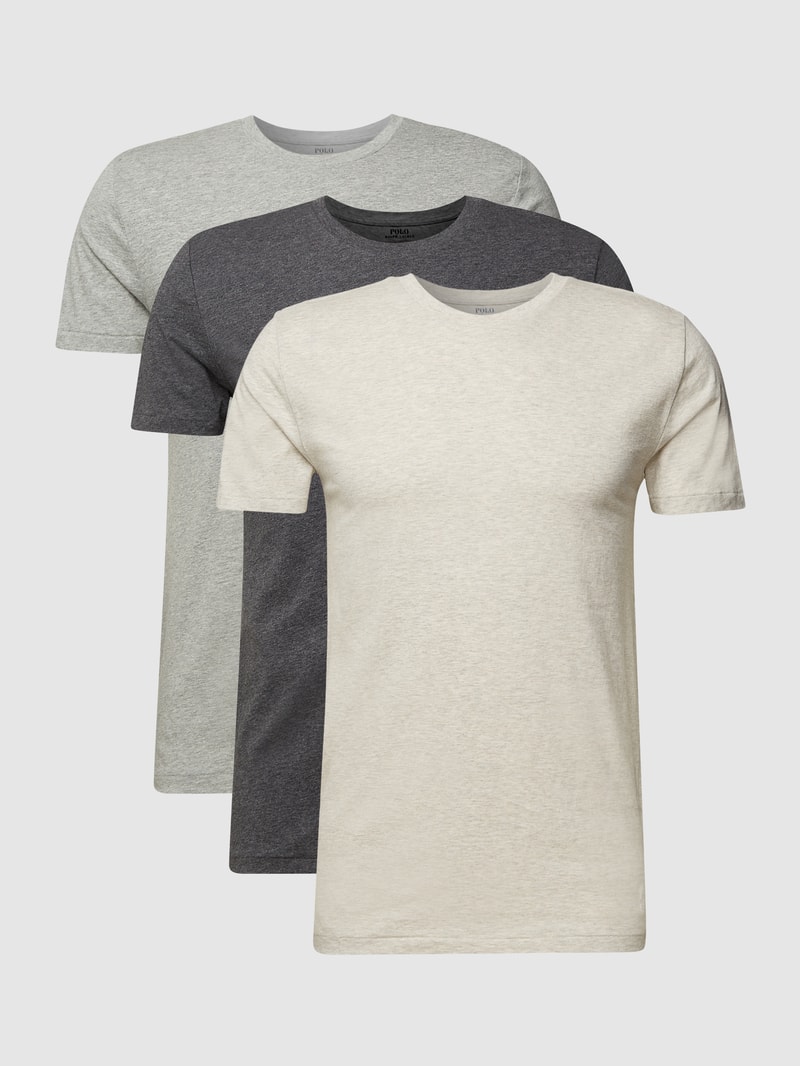 T-Shirt im 3er-Pack in dunkelgrau meliert