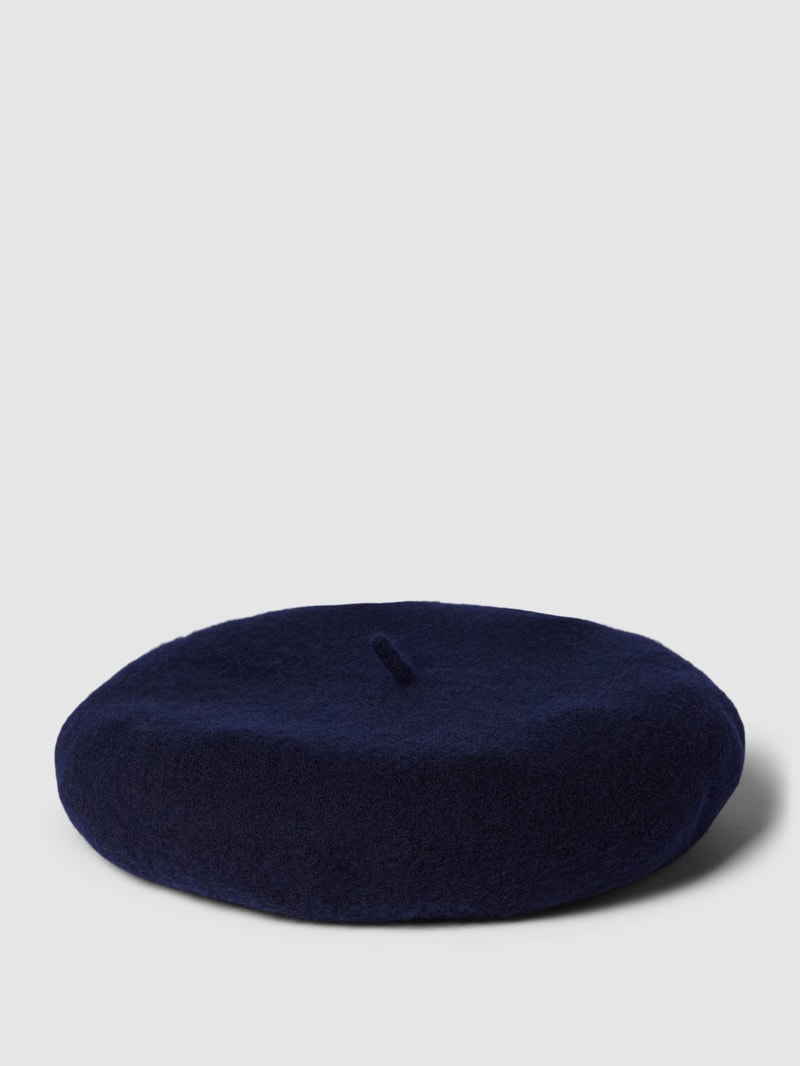 Baskenmütze aus Wolle in marineblau