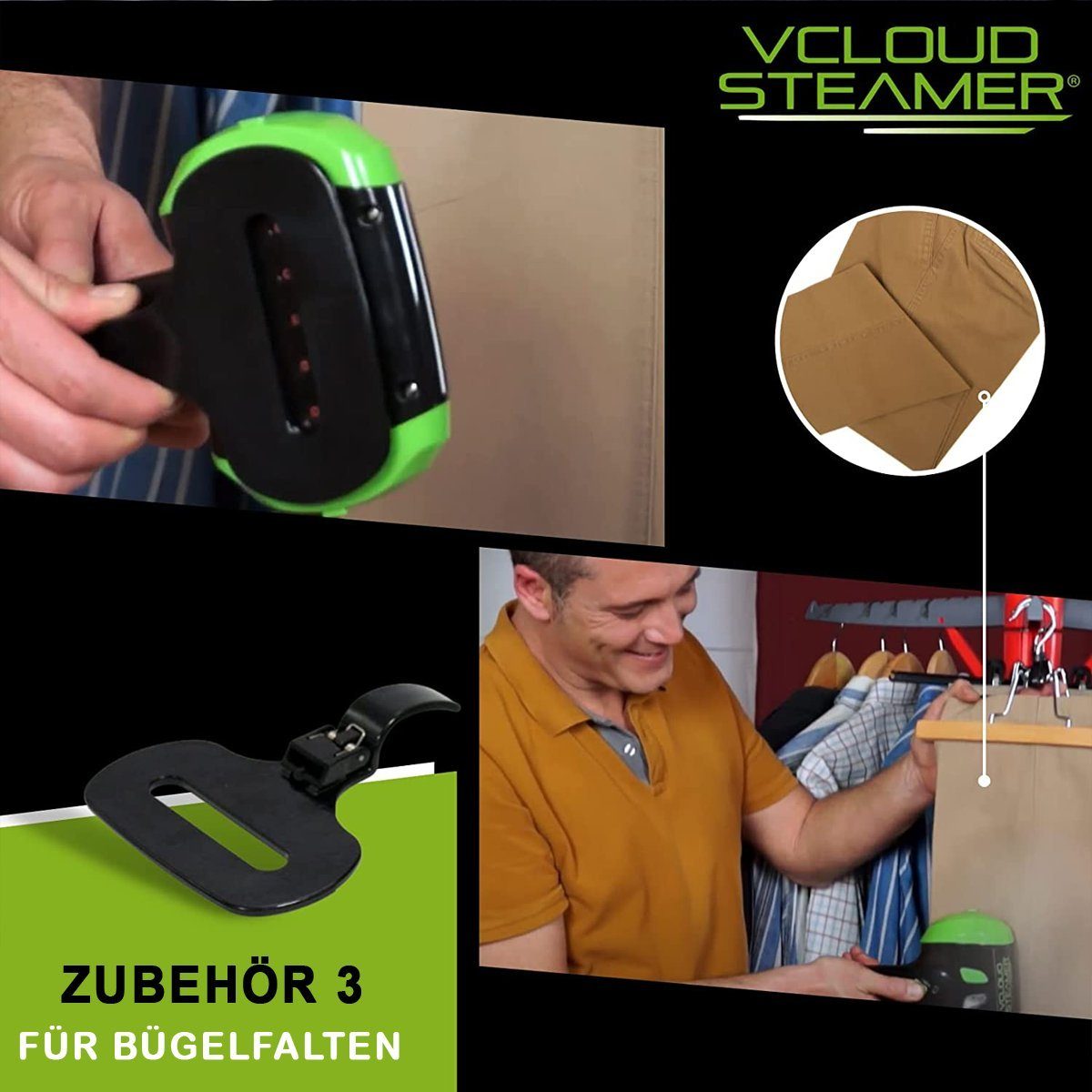Best Direct® Dampfbürste V Cloud Steamer®, 1000,00 W, tragbare Dampfbürste für Kleidung, Polster und Bügelfalten
