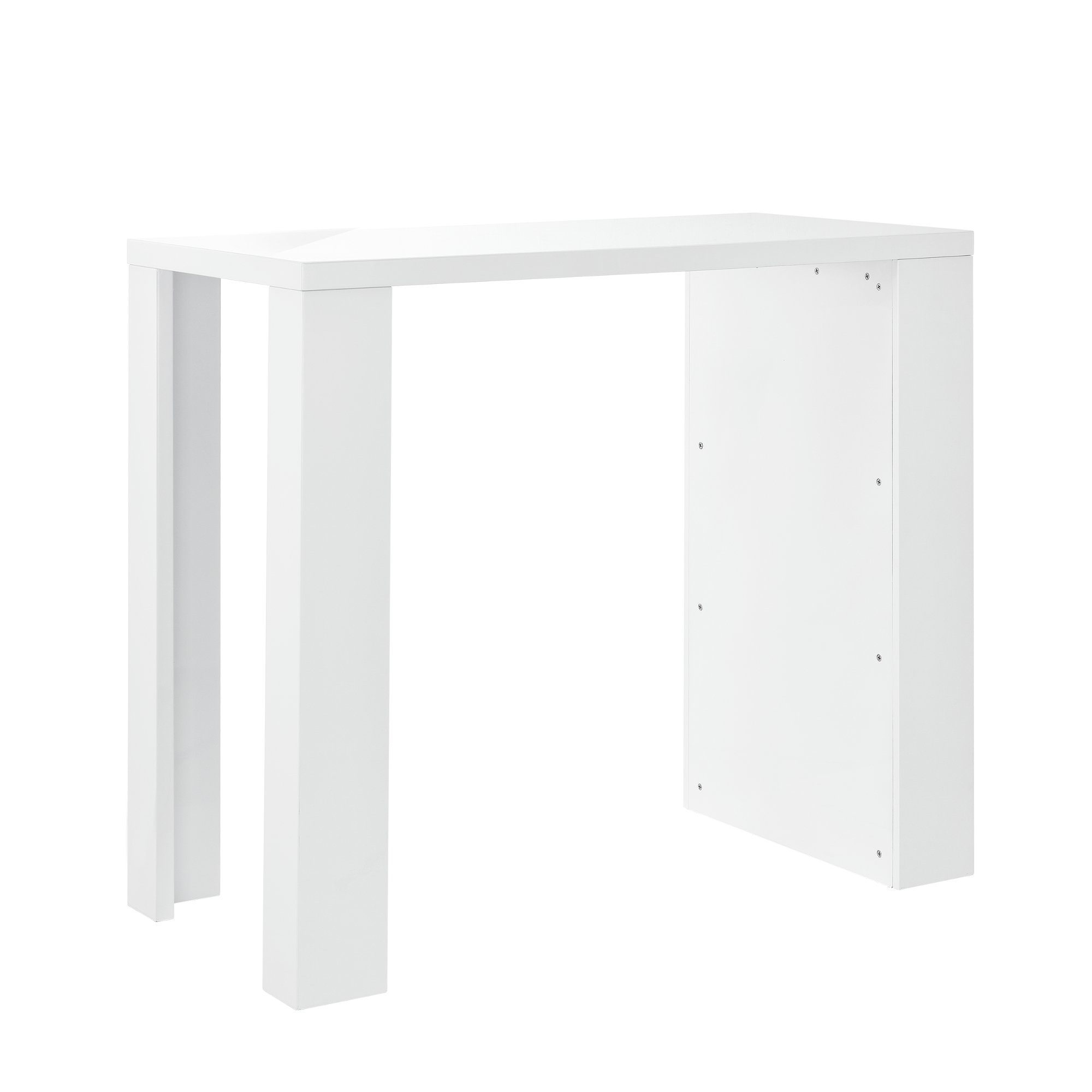 en.casa Bartisch, Bonn Bartheke mit seitlichem Regal weiß 117 x 57 x 106,5 cm
