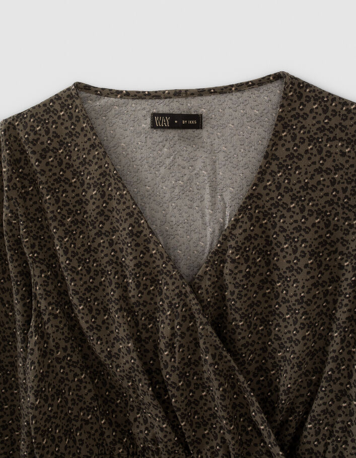 Blouse kaki LENZING™ ECOVERO™ imprimé léopard fille