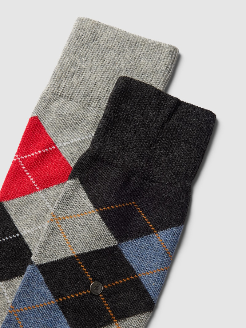 Socken mit Label-Stitching im 2er-Pack in mittelgrau